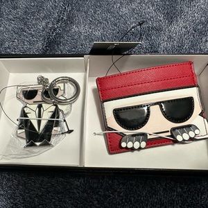 Karl Lagerfeld card holder and key chain,NWT